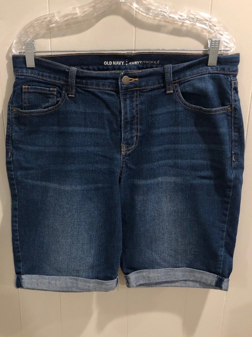 Old Navy Curvy Profile Denim Bermuda Shorts, Size 12R